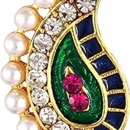 Vighnaharta Gold Plated Mayur Design with and CZ stone Alloy Maharashtrian Cultural Nath Nathiya./ Nose Pin for women[VFJ1248NTH-PRESS)-image-37