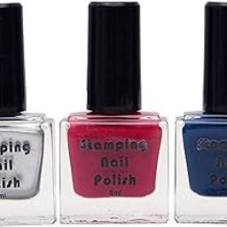 Store2508 Nail Polish, Glossy Finish, Silver, Red & Blue, 8Ml-image-83