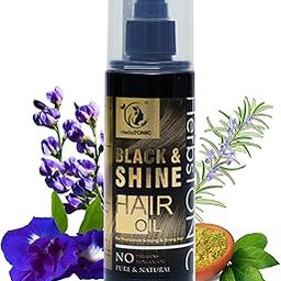 HerbsTONIC Black & Shine Hair Oil for Strong Hair | Helps in Hair Growth | Deep Nourishment | Enhance Natural Shine | Stops premature Grey Hair | 200ml | Pack of 1-image-82