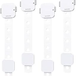 AMAZARA Child Safety Locks – Adjustable Baby Proofing Locks for Cabinets, Drawers, Fridge, Toilets | Strong 3M Adhesive | Easy No-Drill Install | Pack of 4 – White-12