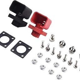Roshuz Lithium Battery Pack Connector/Load Terminals, I Nickle Plated Copper 200 Amps I (Red + Black) Protection Cap.Heavy Duty Battery Terminal,Ideal for Lithium Battery Packs,Solar Systems 1 SET.-15
