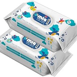 Mia Baby Wet Wipes with lid, 80 counts pack of 2-image-77