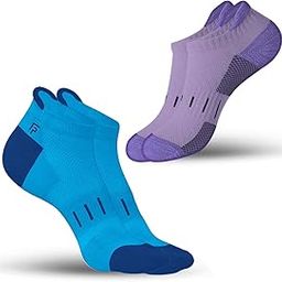 Bamboo Sports Socks for Women | Ankle Length | Anti Odour & Breathable | Cushioned Base & Anti-Bacterial | Softer than Cotton Socks | Pack Of 2 | Blue & Purple-13