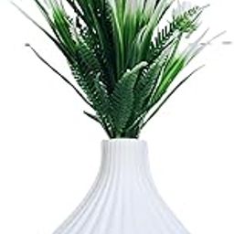 Flora Planet® Plastic Artificial Plants for Home & Office Decoration - Big Size Artificial Flowers Pot with Vase (21 cm) - Ideal Home Decor Items & Wall Decor (White)-14