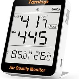 Indoor Air Quality Monitor with Hygrometer, Temtop PM2.5 AQI Meter Indoor Thermometer Temperature and Humidity Monitor with Detachable Bracket, 4 Working Modes (S1 Up)-10