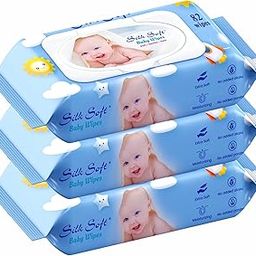 Silk Soft Baby Wipes with Lid | Pack of 3 – 82 Pulls Each | Fragrance-Free, Extra Thick & Ultra-Soft | Gentle on Sensitive Skin | Safe for Newborns & Daily Use-4