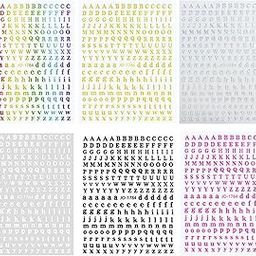 BNF 6 Sheets 3D Holographic Letters Nail Stickers Colorful Word for Women Girls-33
