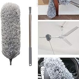LEBEXY Microfibre Duster with Telescopic Rod and Bendable Corner Brush, Dust Mop for Effortlessly Removes Dust and Cobwebs, Long Up to 250 cm Length Dusting Broom.-image-46