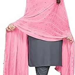 Elegant Chiffon Floral Embroidered Dupatta with Lace Border – Soft, Lightweight, Perfect for Kurti, Choli-image-1