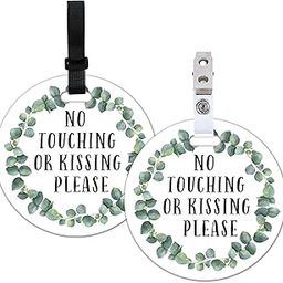 Do Not Touch Baby Signs-Stroller Tag, 2 Pack Greenery No Touching or Kissing Baby Sign, Stop No Touching Baby Car Seat Sign or Stroller Tag for Newborn Baby (5 Inches)-image-12