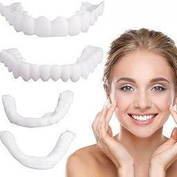Snap-On Instant Perfect Smile Veneers Comfortable Flex Fit Dentures for Top & Bottom| Tooth Cosmetic Cover Comfort Fit Flex Dentures for White Neat Smile-71