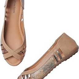 Women's Faux Leather Comfortable Open-Toe Slip-On Flat Ballerina Shoes for Casual Wear, Party and Formal Occasions.-image-11