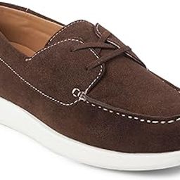 Men's Leatherite Sturdy & Comfortable Brown Suede Finish Lace-Ups Casual Loafers (IX2151Brown)-image-13