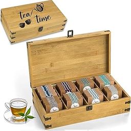 Zen Earth Bamboo Storage Box Tea Chest | Beautiful Wooden Kitchen Organizer with Large, Tall, Adjustable Shelves | Natural Bamboo Decorative Chest to Organize and Display Teas | 100% Handmade Craft-image-76