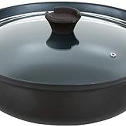 Takeda Corporation IH-TN30DBR (Tabletop Pot, Pot, Induction Compatible) Dark Brown, 15.7 x 13.6 x 5.6 inches (39.9 x 34.5 x 14.1 cm), Induction Compatible, Spill Resistant Tabletop Pot, 11.8 inches-18