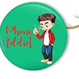 Bhai Please Phone Addict Brother Rakhi with Fridge Magnet for Brother / Bhai / Bhaiya| Set of 1 pc with Roli /Kumkum- Chawal| Kids, Boys Designer , Fancy, Fun, Movie Rakhi Set| With Raksha Bandhan Greetings-image-92