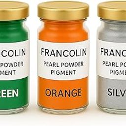 Francolin | Green, Orange & Silver | Mica/Pearl Powder Pigment | Non Toxic | Vibrant Metallic Glowing | for Soap, Epoxy Resin, Painting, Nail Art & Craft, Cosmetic, Slime | 20g*3-image-96