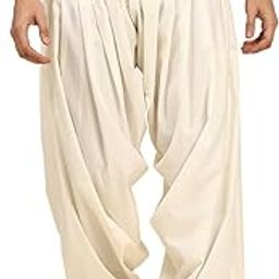 Men's Elastic Waist Cotton Silk Patiala Salwar-image-1