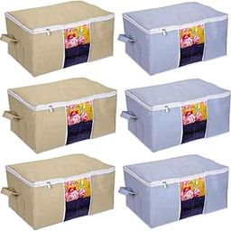 Just and Krafts Under Bed Storage organizer- Large (Set of 8 , Brown and Beige)-image-17