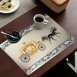 REVEXO PVC Placemats for Dining Table | Food Mats & Dining Table Accessories for Home, Bedroom & Kitchen 6 Pcs Set -REV-441-image-1