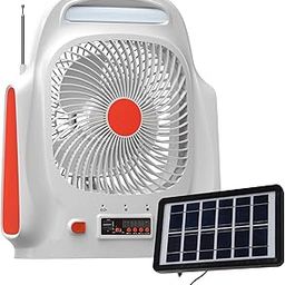 Techking 15 YEARS WARRANTY Solar-Powered 8-Inch Fan with Built-In Speaker & LED Light – 3-Speed Cooling, USB Charging, and Portable Entertainment for Outdoors-image-12