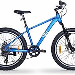 Tru Fun Series Multi Speed Kid's Gear Cycle for Boys, Girls - (Blue - 24T Inch), Lightweight Kids Bike with Double Disc Brake, Threadless Suspension Fork - Ideal for 9 to 13 Years Kids-18