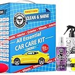 Foxcare Car Care Kit 12pcs | Car Polish, Ceramic spray guard,Total interior cleaner, Tyre shiner, Car Shampoo, Windshield Washer & Car Freshener, Scratch Remover, 2 Cloths, 2 Applicators-picture-7
