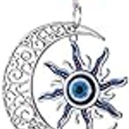 BLUE BEADS Home Decor Evil Eye Hanging Wall Hanging Car Hanging Crystal Angel Suncatcher with Crystals Balls Prism Rainbow Maker for Home, Office, Garden Decoration, Window Decorations Decor-image-94