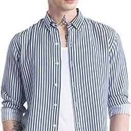 U-Turn Men's Cotton Casual Printed Striped Stylish Latest Shirt for Men-image-78