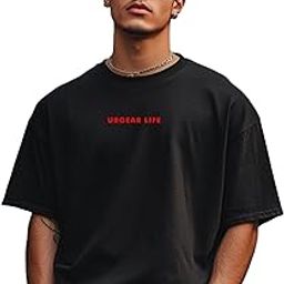 URGEAR Life Oversized T-Shirt, Black, Cotton Casual Wear-image-20