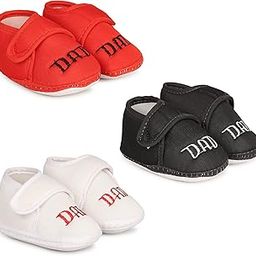 Baby Booties with DAD Design, Unisex Infant Shoes, 0-9 Months, Pack of 3-image-34