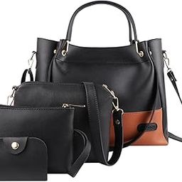 Women’s Handbag with Zipper Closure and Strap | Stylish Faux Leather Shoulder Bag Ideal for Office Travel & Daily Use | Trendy and Functional Satchel Purse Wallet Hobo Bags, 4pcs Set-8
