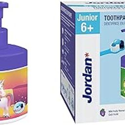 Jordan Junior Toothpaste Pump from BELLE GAGA Toothpaste on a Pump Dispenser Equivalent to 3 Regular Tubes Innovative and Convenient Solution 1450 ppm (150ml, 6-12 Years-Grape)-33