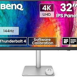 BenQ PD3226G 32” 4K UHD (3840x2160) 144Hz Monitor for Designers, IPS, 95% P3, 100% sRGB, 90W Thunderbolt 4, Software Calibration, KVM, Daisy Chain, Reflection-Free Nano Matte Panel, Height Adjustable-image-6