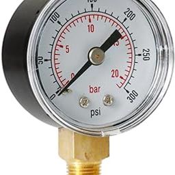 Enakshi® Metal Radial Pressure Gauge for Air Compressor TS-Y40Z8 0-20bar 0-300psi| Test, Measurement & Inspection | Test Meters & Detectors | Manometers/Air Pressure Meters-image-94