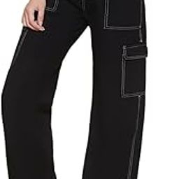 Women's 6-Pocket Cargo Jeans – High Waist, Relaxed Fit, Cotton Denim, Utility Style Pants – Casual & Streetwear Look-image-26