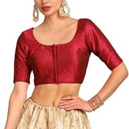 Womens Art Silk Solid Padded Half Sleeve Blouse-image-45