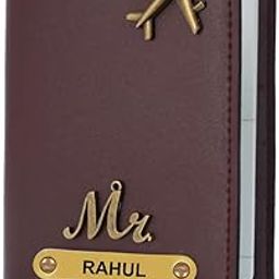Personalised Leather Passport Holder with Custom Name & Charm - Handcrafted Travel Wallet Cover for Men & Women - Brown Genuine Leather Gift Set with Custom Engraving-image-26