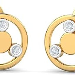 14KT Yellow Gold Diamond Marilla Stud Earrings for Women-image-18