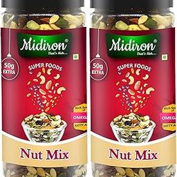 Midiron Healthy Nut Mix Dry Fruits with Seeds | Mixed Dry Fruit & Healthy Diet | Diet Food Pack with High Protein & Calcium (550 gm) Pack 2-image-94