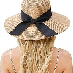 Beach Hat for Women, Wide Brim Sun Straw Hat for Women, Sun Hat Womens UPF 50+ UV Protection, Floppy Foldable Summer Hat-image-69