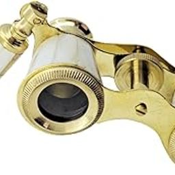Home Decor Brass Binocular with Brass Finish Spy Glass with Handle Beautiful Item-image-15