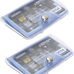 Clear Plastic Credit Card Holder Organizer Case, Pack of 2, 12 PVC Pockets Insert, Holds Upto 24 Cards (2)-image-66