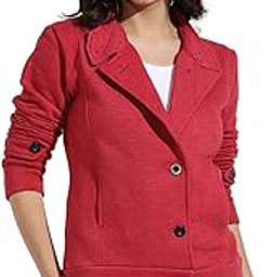 Women's Denim Jacket with Sweatshirt Sleeve for Casual Wear | Hooded Neck | Long Sleeve | Button Closure | Cotton Jacket Crafted with Comfort Fit for Everyday Wear-0