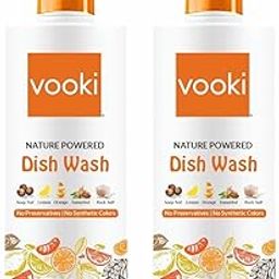 Vooki Eco-Friendly Nature-Powered Dishwash Liquid with Soapnut, Lemon, Tamarind, Orange Peel & Rock Salt, Tough on Grease and Stains, Soft on Hands – 500ml (Pack of 2)-picture-11