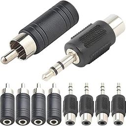 DKARDU 1/8 inch Female Mono Jack to RCA Male Adapter & 3.5mm Male Mono Plug to RCA Female Adapter, Nickled-Plated, Black (10 Pack)-image-56