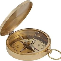 Antique Solid Brass Compass 2 Inch Brass Magnetic Compass Pocket Compass for Camping Compass-image-46