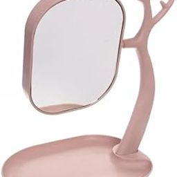 HOME ELEMENTS Tabletop Double-Sided Dressing Mirror with Storage Tray, Makeup Mirror for Travelling Makeup Room Living Room Bathroom-picture-7
