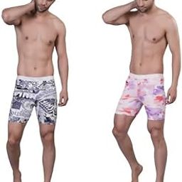 Men's Long Jammers Swimming Shorts Trunks Costume - Premium Lycra Nylon Blend Fabric - Comfortable Swimwear for Boys - Pack of 2-image-21