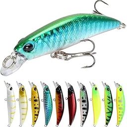 SHIVEXIM Minnow Crankbait Lures with Long Iron Tongue Floating Crankbaits Fishing Lure for Bass Walleye Carp Tackle Outdoor Sports Fishing Sea Fishing Boats Gear (5)-picture-17